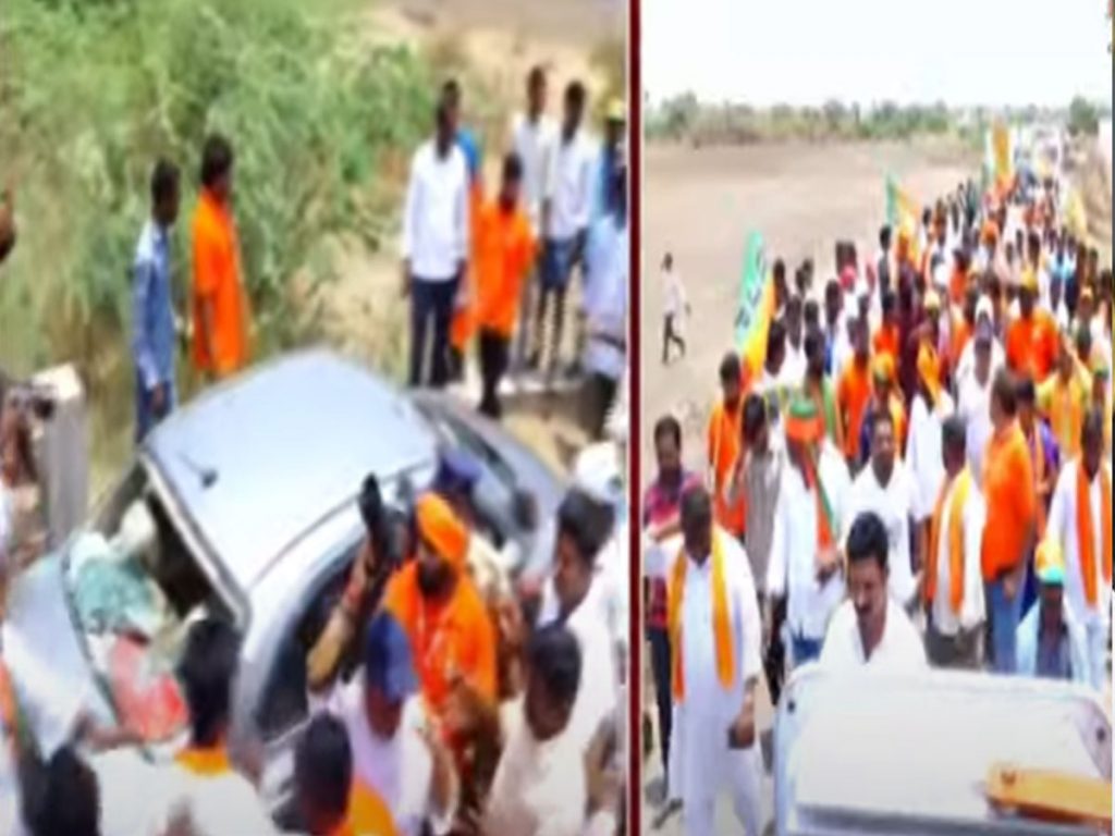 Trs Activists Stops Bandi Sanjay Padayatra In Jogulamba Gadwal