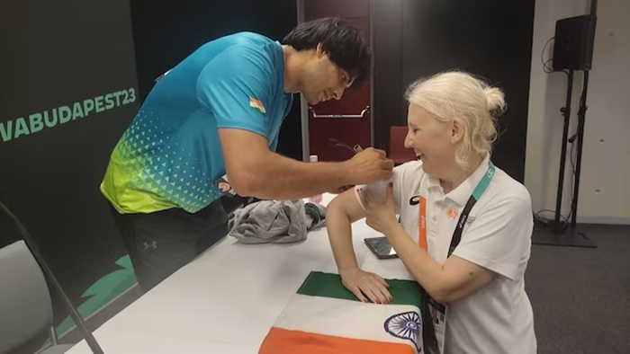 Cant Sign On Indian Flag Neeraj Chopras Gesture Wins Hearts