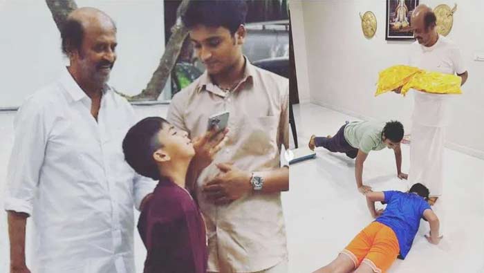 Rajinikanth Celebrates Diwali With Grandson And Family Pics Goes Viral