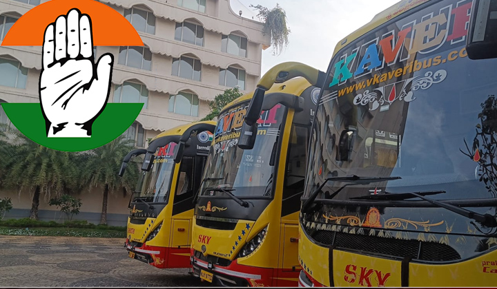 Congress Readied Buses For Mlas At Taj Krishna Hotel