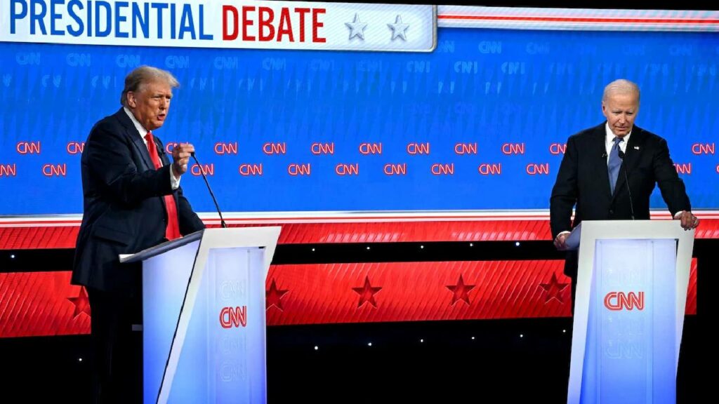 Faltering Biden Forceful Trump Clash In Presidential Debate