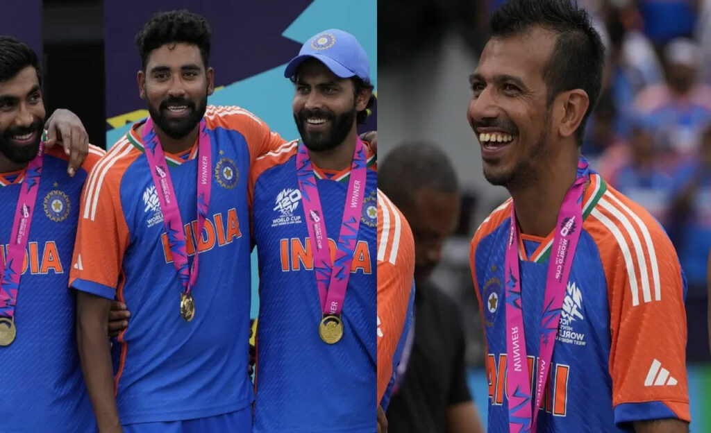 Sanju Samson Yashasvi Jaiswal Mohammed Siraj Yujvendra Chahal Win T20 World Cup Trophy Without Play In Final Match
