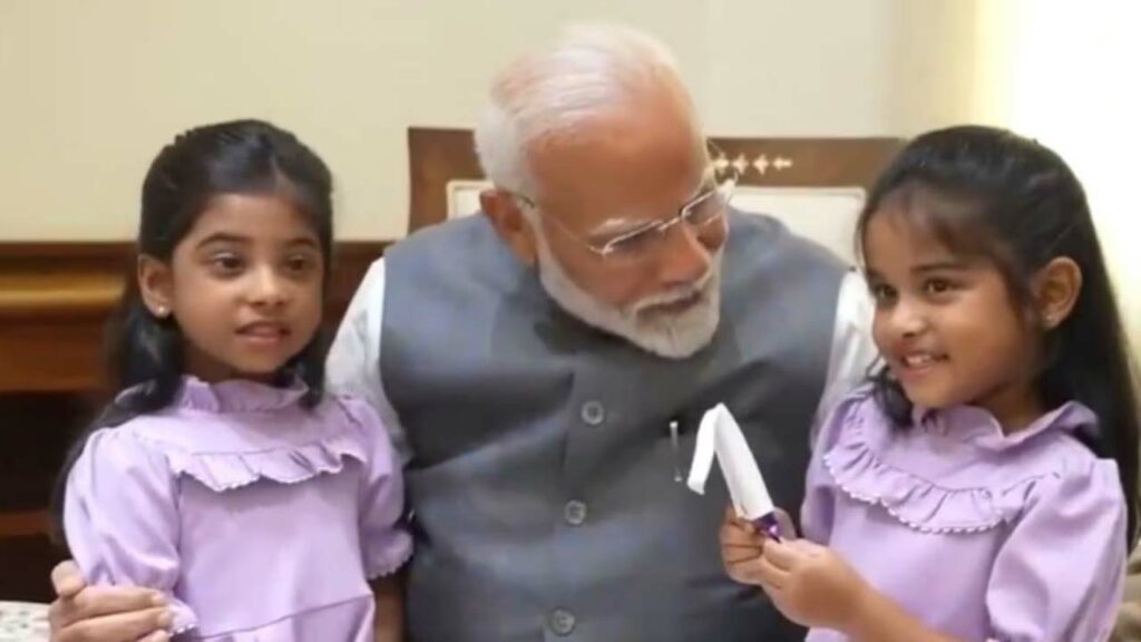 Pm Modi Receives Two Special Guests At Parliament Today Watch Video