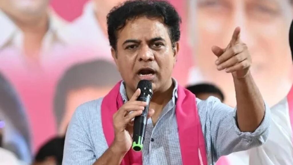 Ktr Severely Criticized The Cm And Pm During The Rythu Porubata
