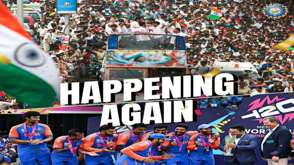 Team India Victory Parade In Mumbai 4th July 5pm