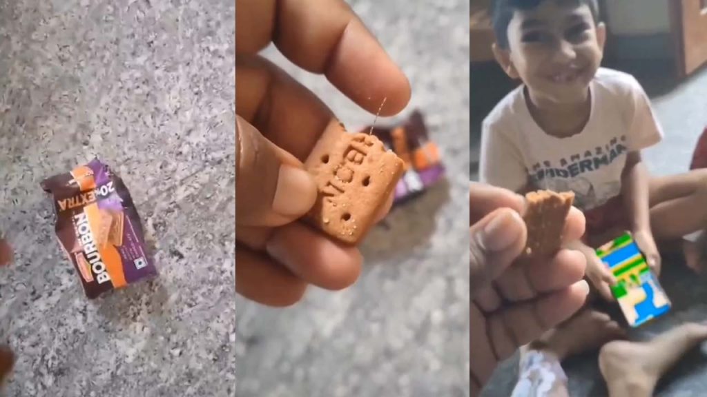 Kamareddy Man Finds Iron Wire In Bourbon Biscuit