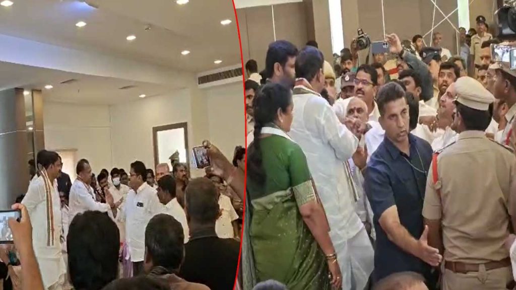 Congress Leaders Clashed In Front Of The Minister Damodar Raja Narasimha In Sangareddy