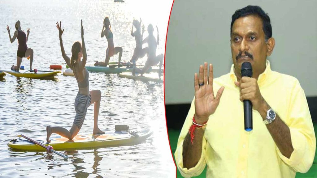 Ap Government To Organize Floating Yoga Mega Event In Krishna River In Vijayawada