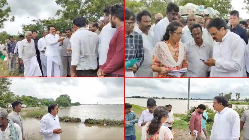 Minister Nadendla Manohar Inspects Flood Hit Areas In Tenali Constituency