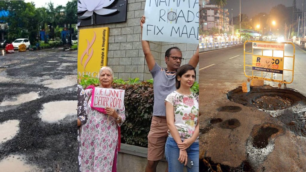 Bengaluru Residents Protest Over Potholes