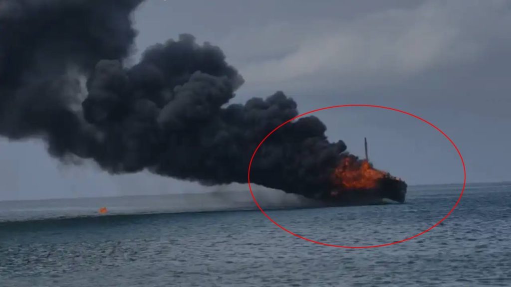 Cargo Ship Loaded With Rice And Sugar In Flames In Gujarats Porbandar