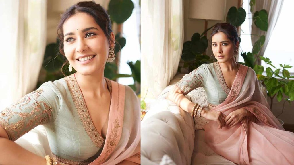 Raashi Khanna Turns Heads With Bold Saree Look On Social Media