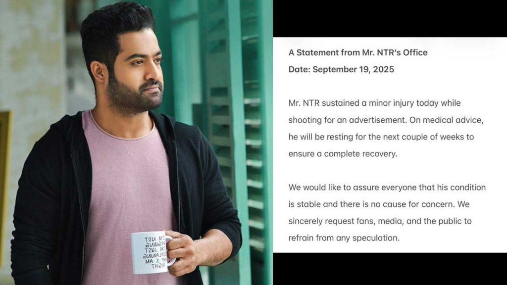 Junior Ntr Minor Injury During Ad Shoot Official Statement Two Week Rest Advised