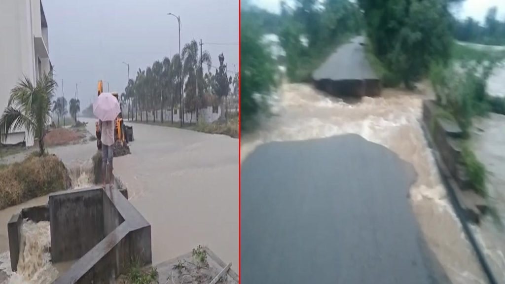 Traffic From Sangareddy To Vikarabad Halted Due To Road Collapse Amid Heavy Rains