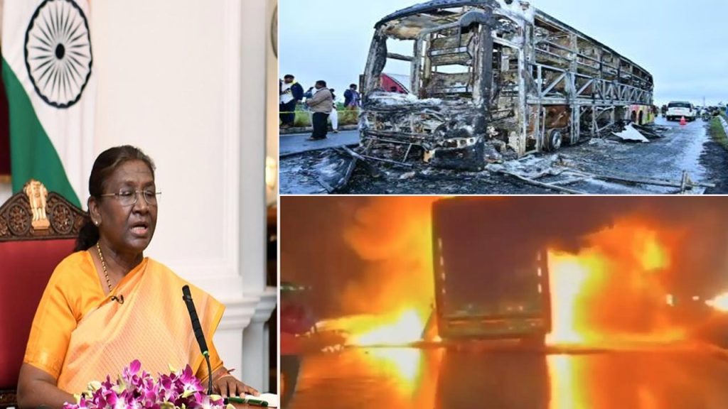 President Droupadi Murmu Expresses Deep Anguish Over Tragic Kurnool Bus Accident