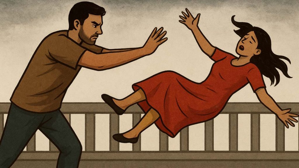 Husband Throws Wife Off Highway Bridge Kills Her In Mancherial District