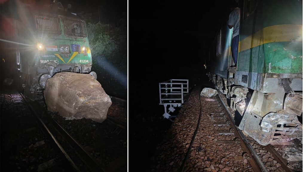 Araku Train Derailment Boulder On Track Alluri District