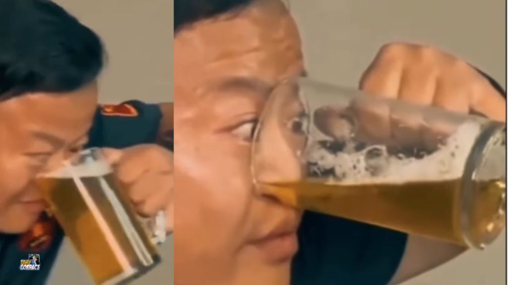 Viral Video Man Drinks Beer Using Nose Shocking Internet Users