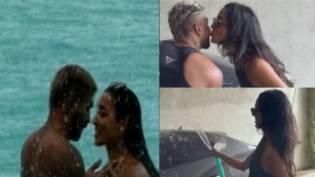 Hardik Pandya Mahika Sharma Romantic Car Wash Video Goes Viral
