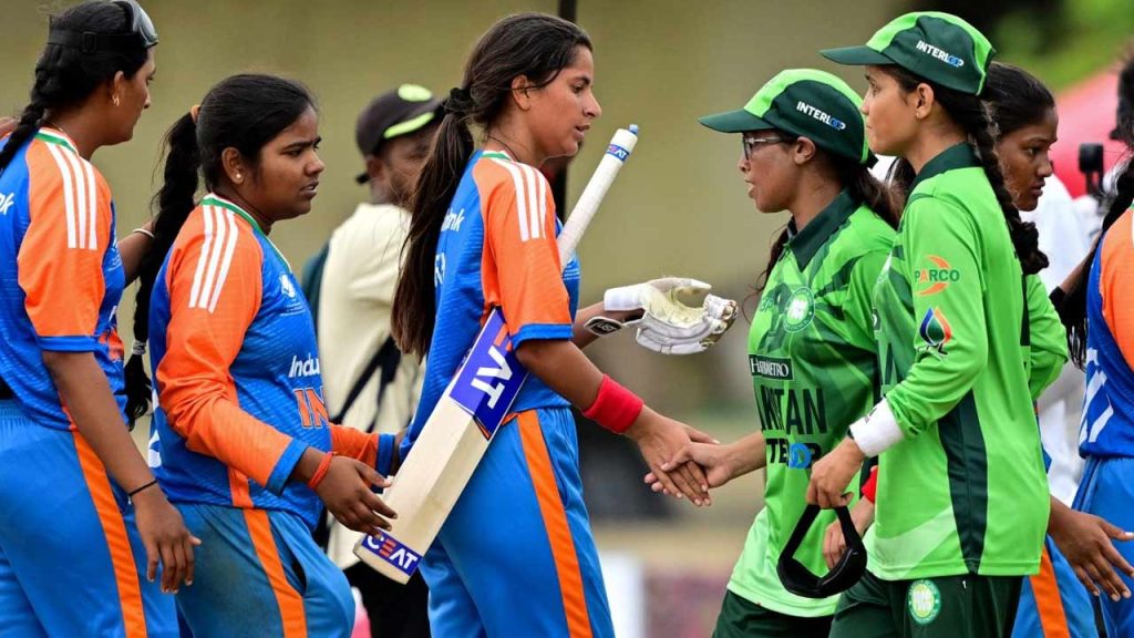 Team India Shake Hands With Pakistan Players At Icc Blind Womens T20 World Cup 2025
