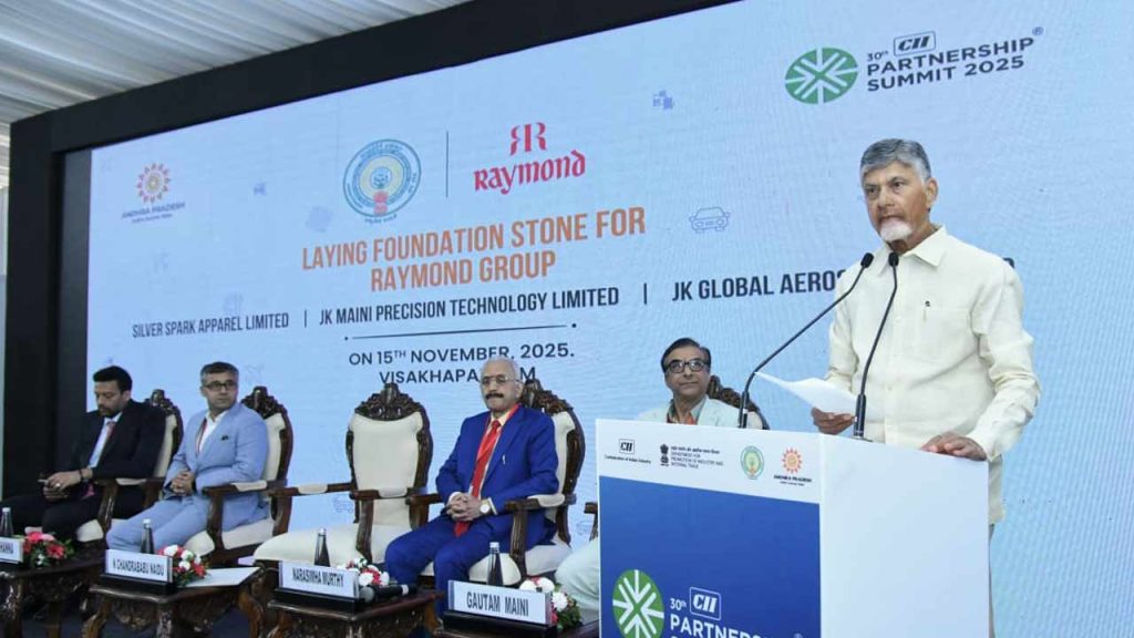 Ap Cm Chandrababu Virtually Lays Foundation For Raymond Group Projects Worth %e2%82%b91201 Crore