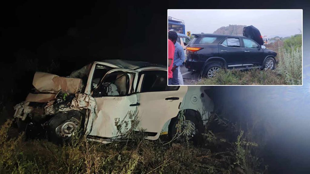 Horrific Road Accident In Andhra Pradesh Two Cars Collide Five Killed Including Two Children