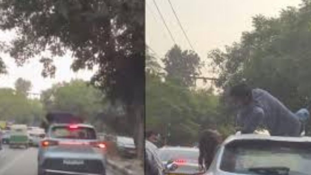 Couple Kissing On Moving Car Roof In Delhi Viral Video Sparks Public Outrage