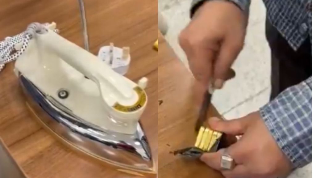 Gold Worth %e2%82%b91 55 Crore Seized Hidden In Iron Box At Shamshabad Airport Passenger Arrested