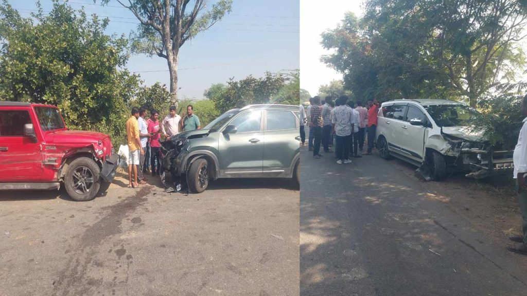 Mla Medipally Satyam Convoy Accident Near Kondagattu