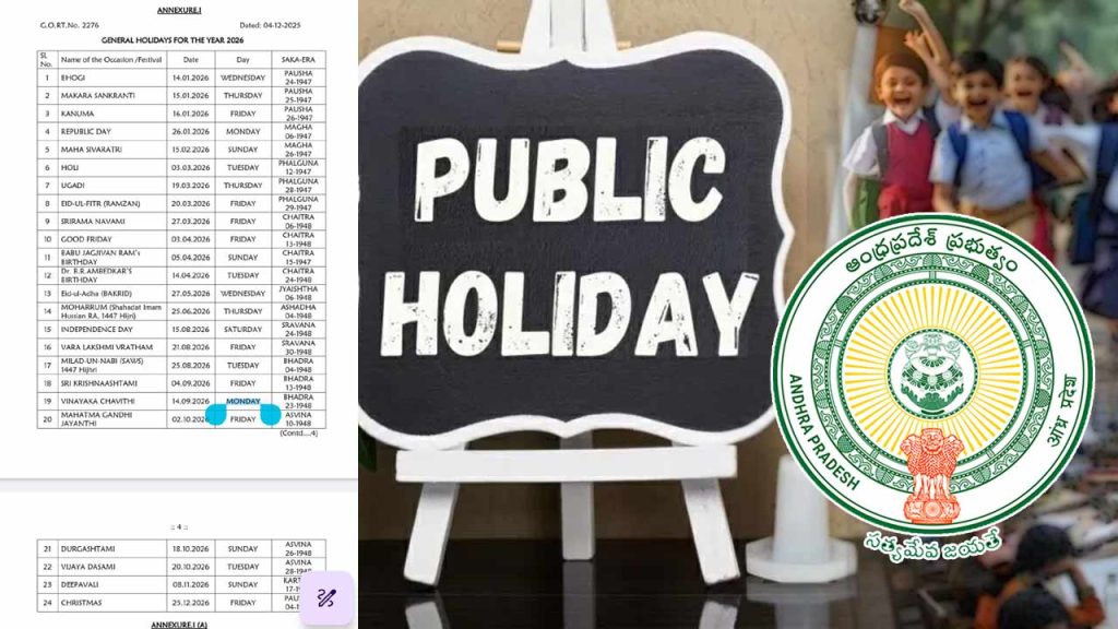 Ap Government Releases 2026 Public Holiday List 24 Official Holidays Announced