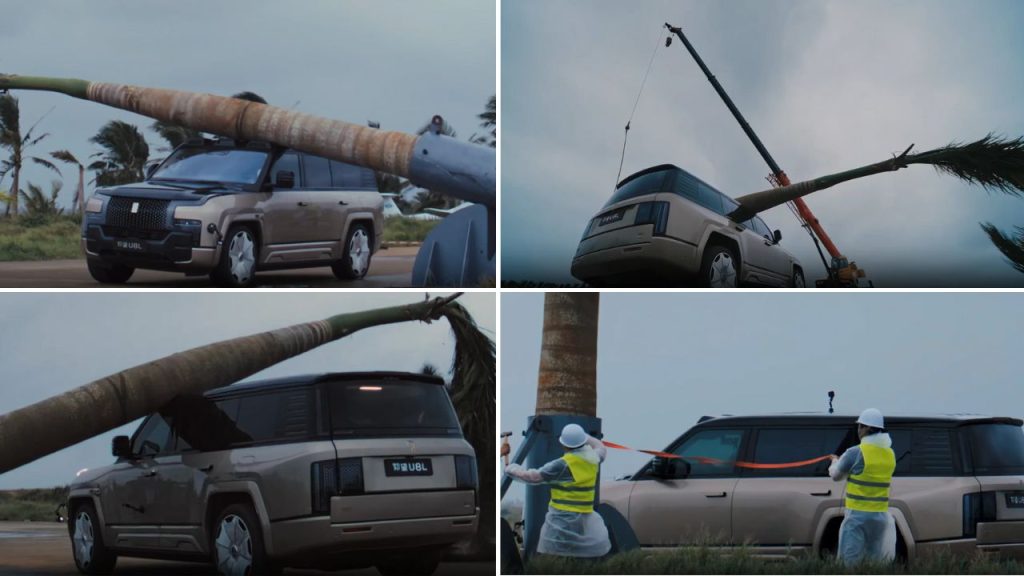 Byd Yangwang U8 Survives Three Falling Palm Trees Extreme Durability Test Stuns Viewers