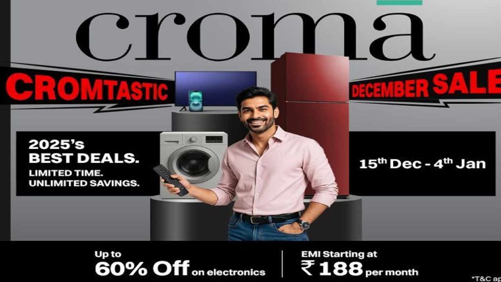 Best Deals On Electronics Up To 60 Off In Cromas December Sale Emi Cashback Offers