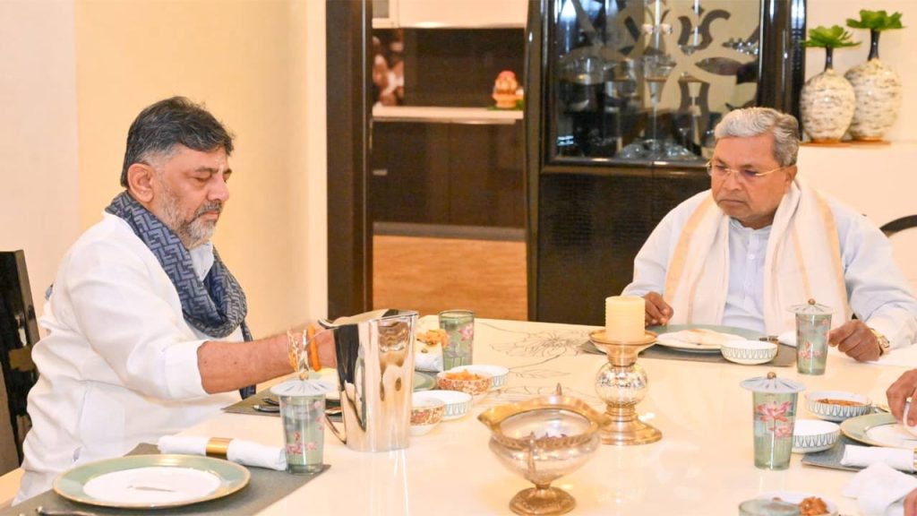Karnataka Cm Siddaramaiah And Dy Cm Dk Shivakumar Breakfast Meeting In Bengaluru