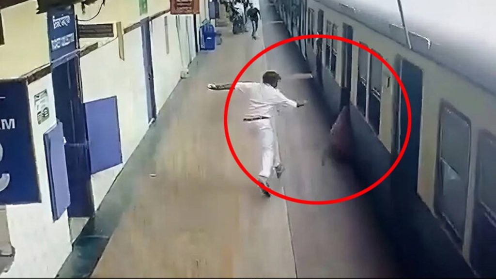 Woman Fell From A Running Train In Tamil Nadu Video Viral