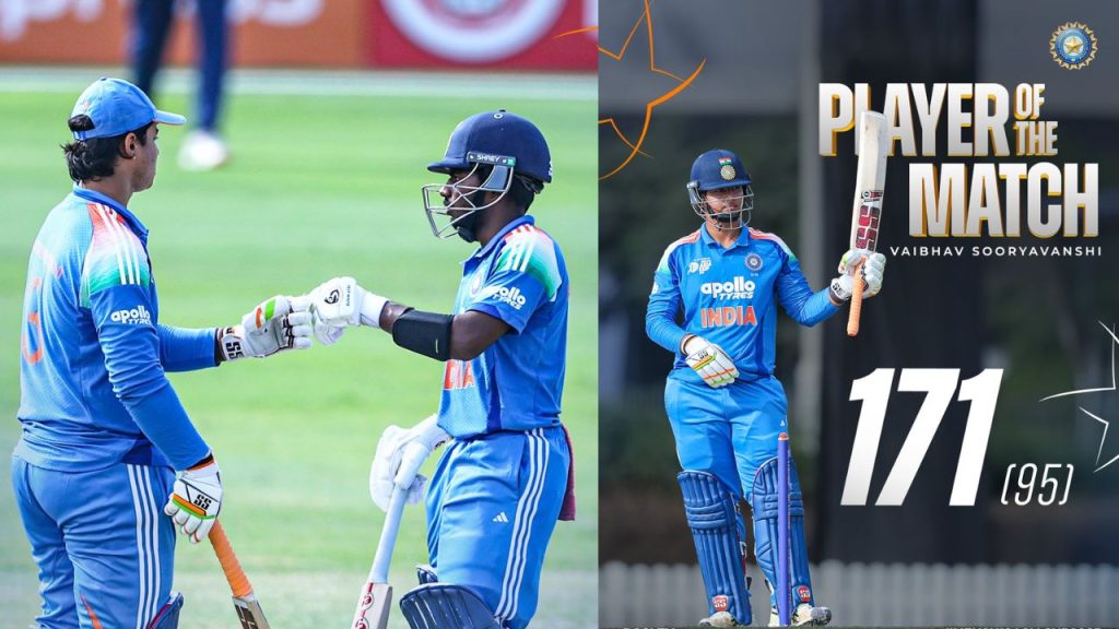 Vaibhav Sooryavanshi Smashes 171 As India U19 Crush Uae U19 By 234 Runs