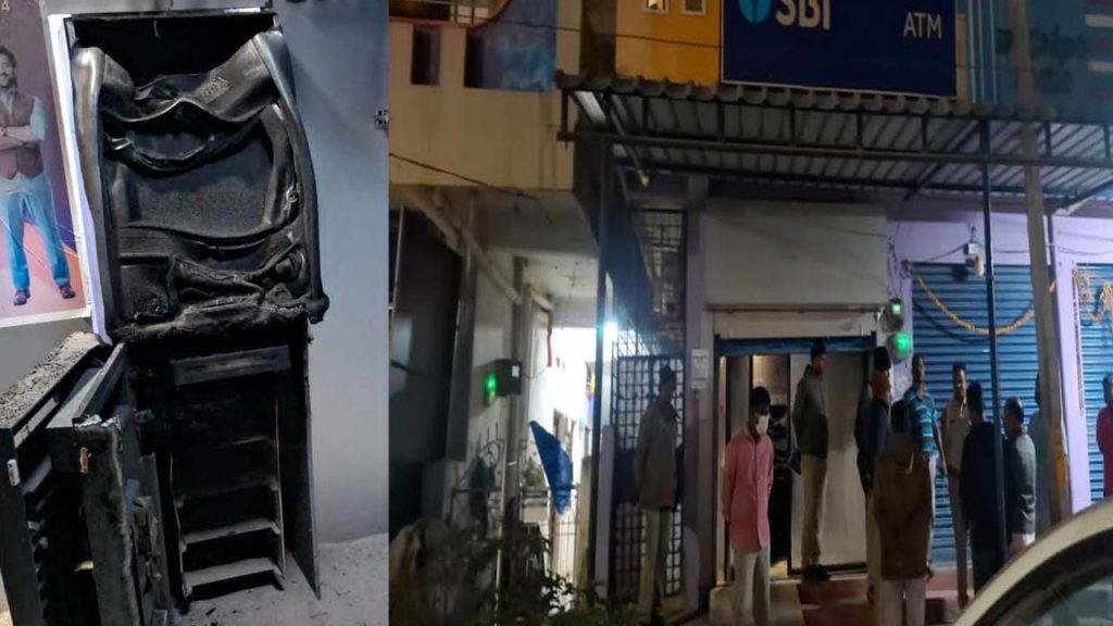 Atm Thieves Went On Rampage In Nizamabad District Center