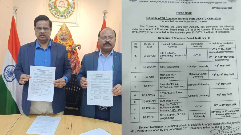 Telangana Cets Schedule 2026 27