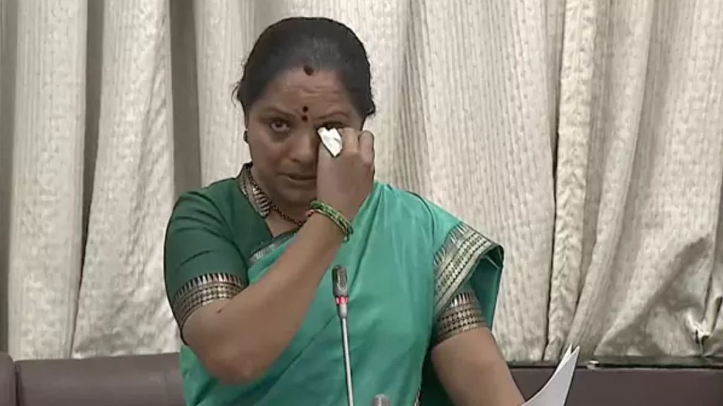 Mlc Kavitha Swears On Her Sons Denies Asset Dispute Emotional Council Speech