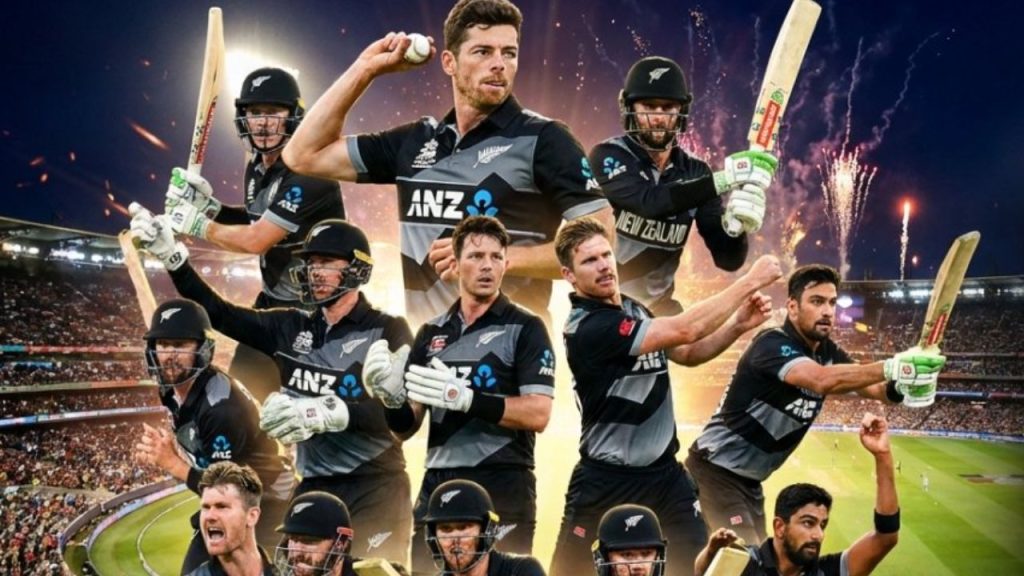 T20 World Cup 2026 New Zealand Squad Announced Santner Captain Five Spinners Included
