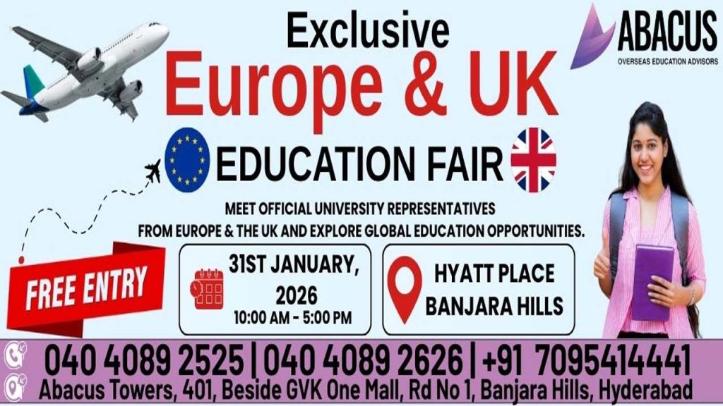 Abacus Overseas Education Fair 2026 On January 31 At Hyatt Place Hyderabad