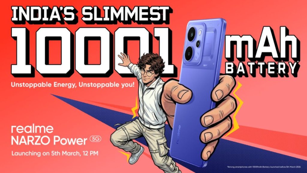 Realme Narzo Power 5g Launch In India On March 5 10001mah Battery Amoled Display Ip69 Rating