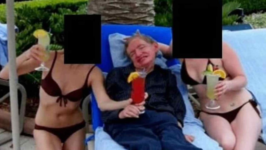 Stephen Hawking Epstein Files Photo With Bikini Women Family Clarification
