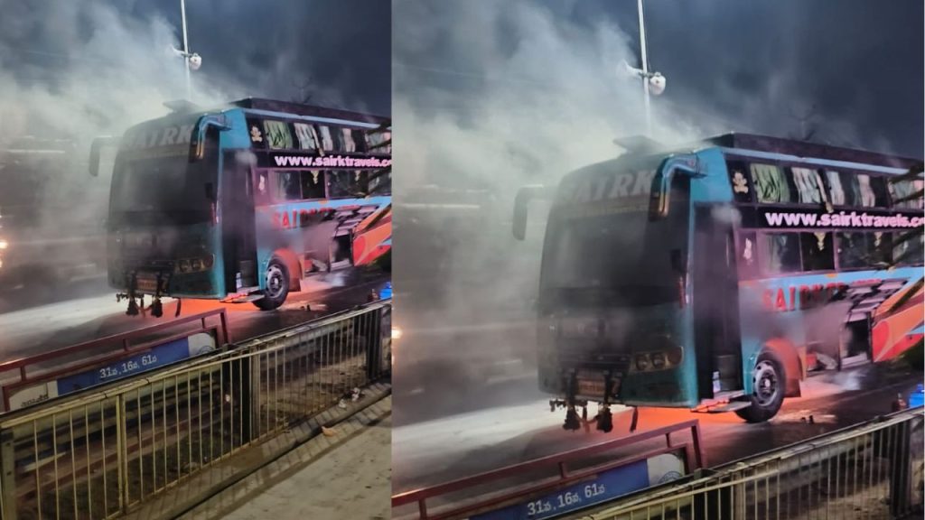 Private Bus Fire In Vijayawada Driver Saves 35 Passengers From Major Accident