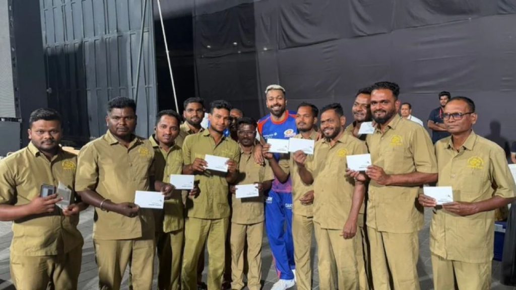 Hardik Pandya Proves His Kindness With Gifts Wankhede Ground Staff