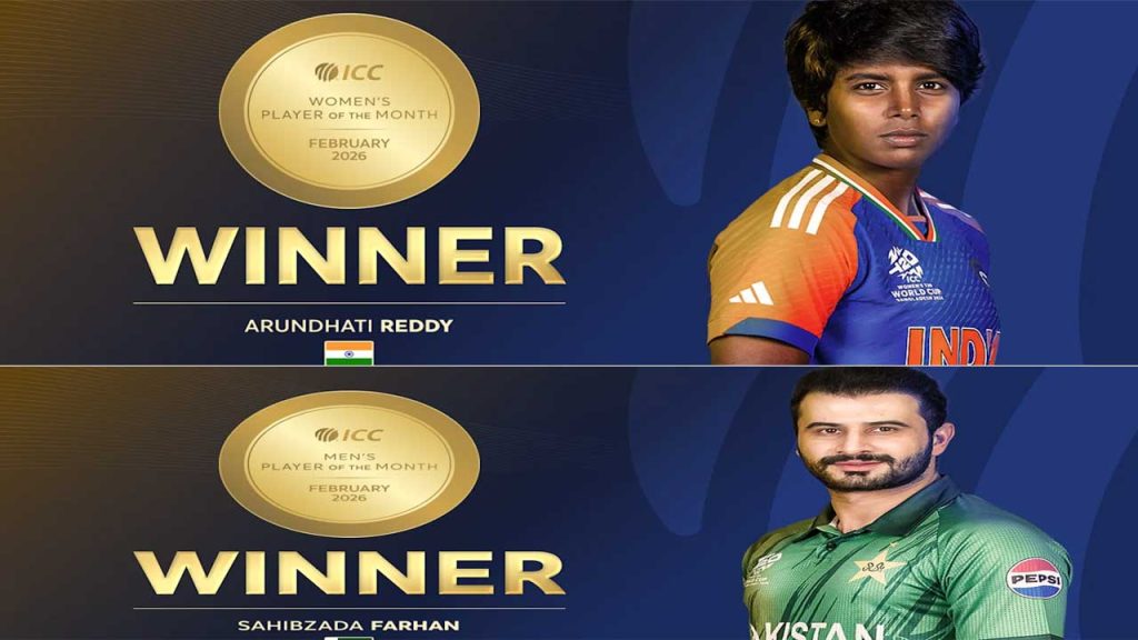 Icc Player Of The Month Arundhati Reddy And Sahibzada Farhan Win February Awards