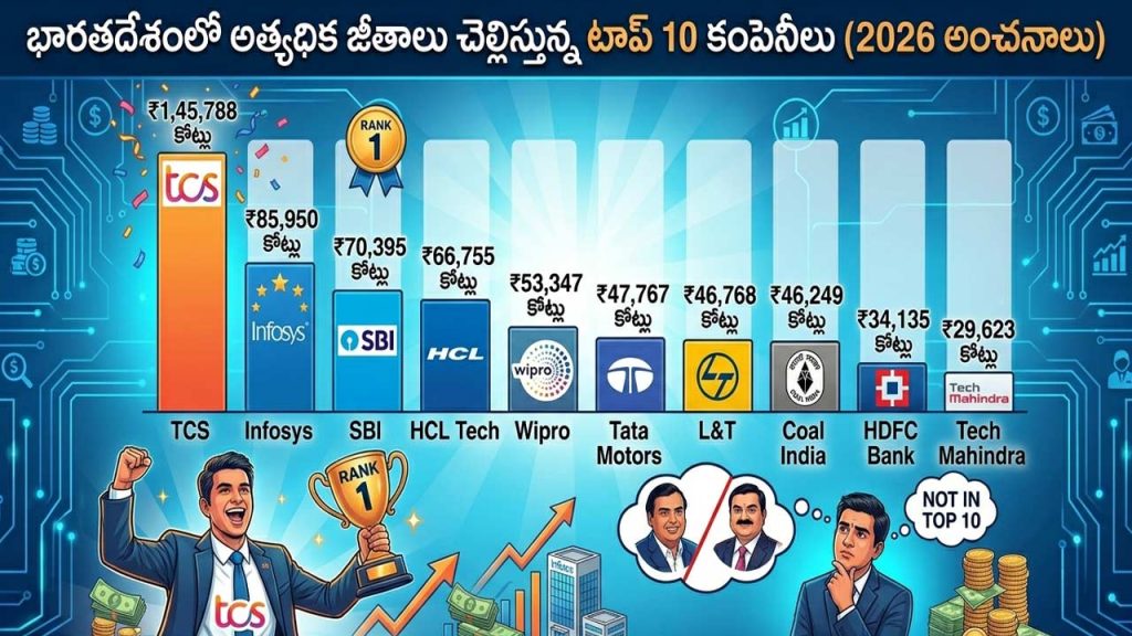 Highest Salary Paying Companies India Tcs Infosys Sbi Rankings Ambani Adani