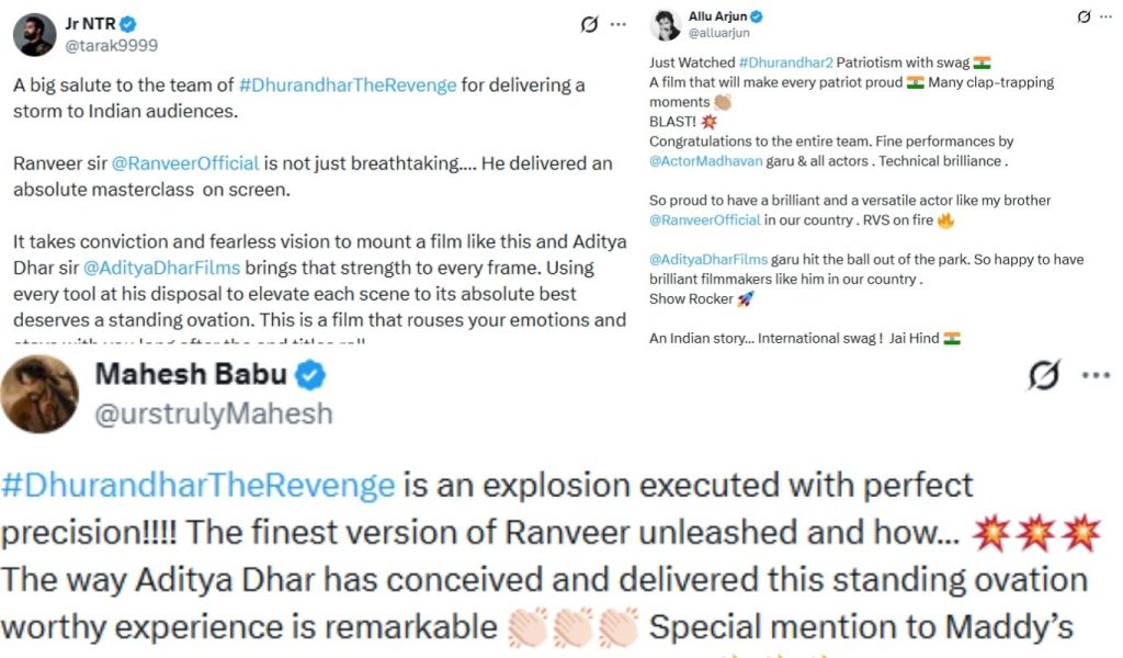 Jr Ntr Mahesh Babu Allu Arjun Rave About Dhurandhar The Revenge