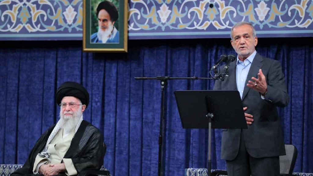 Iran President Pezeshkian Hamas Statement Khamenei Killing Declaration Of War