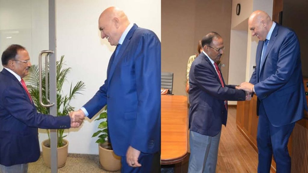 Italian Defence Minister Guido Crosetto Meets With Ajit Doval