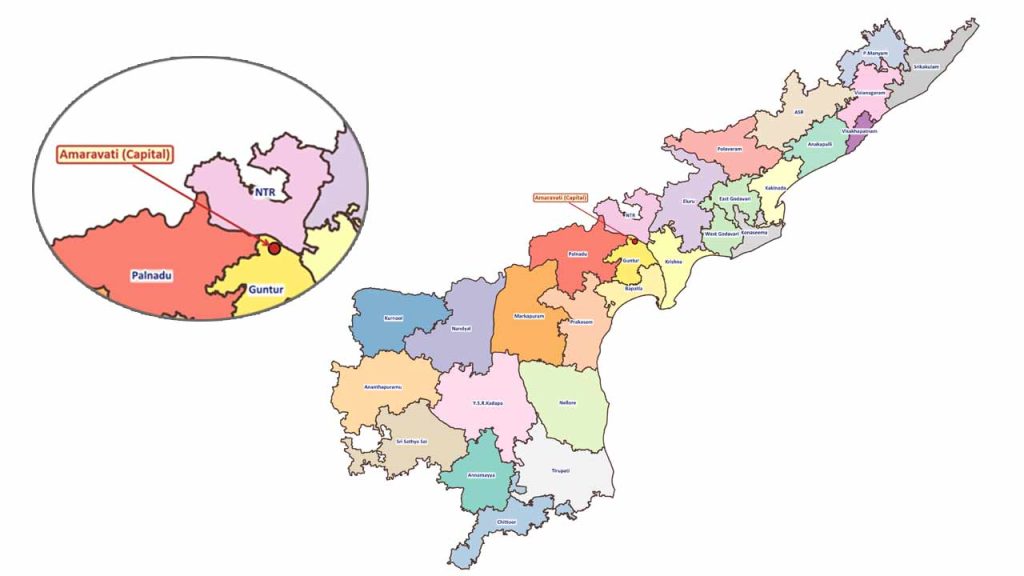 Amaravati Declared Capital Andhra Pradesh Releases New Map With 28 Districts